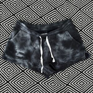 Colsie Black and Gray Tie-Dye Athletic Shorts